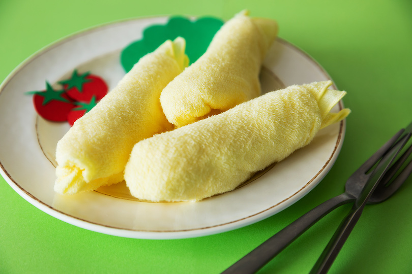黄色いタオルで作ると、よりリアルに